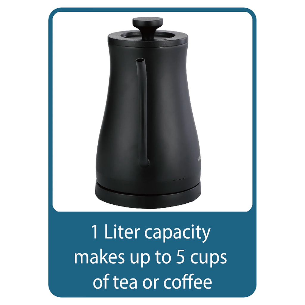 Black 1 Liter Gooseneck Electric Kettle X408935