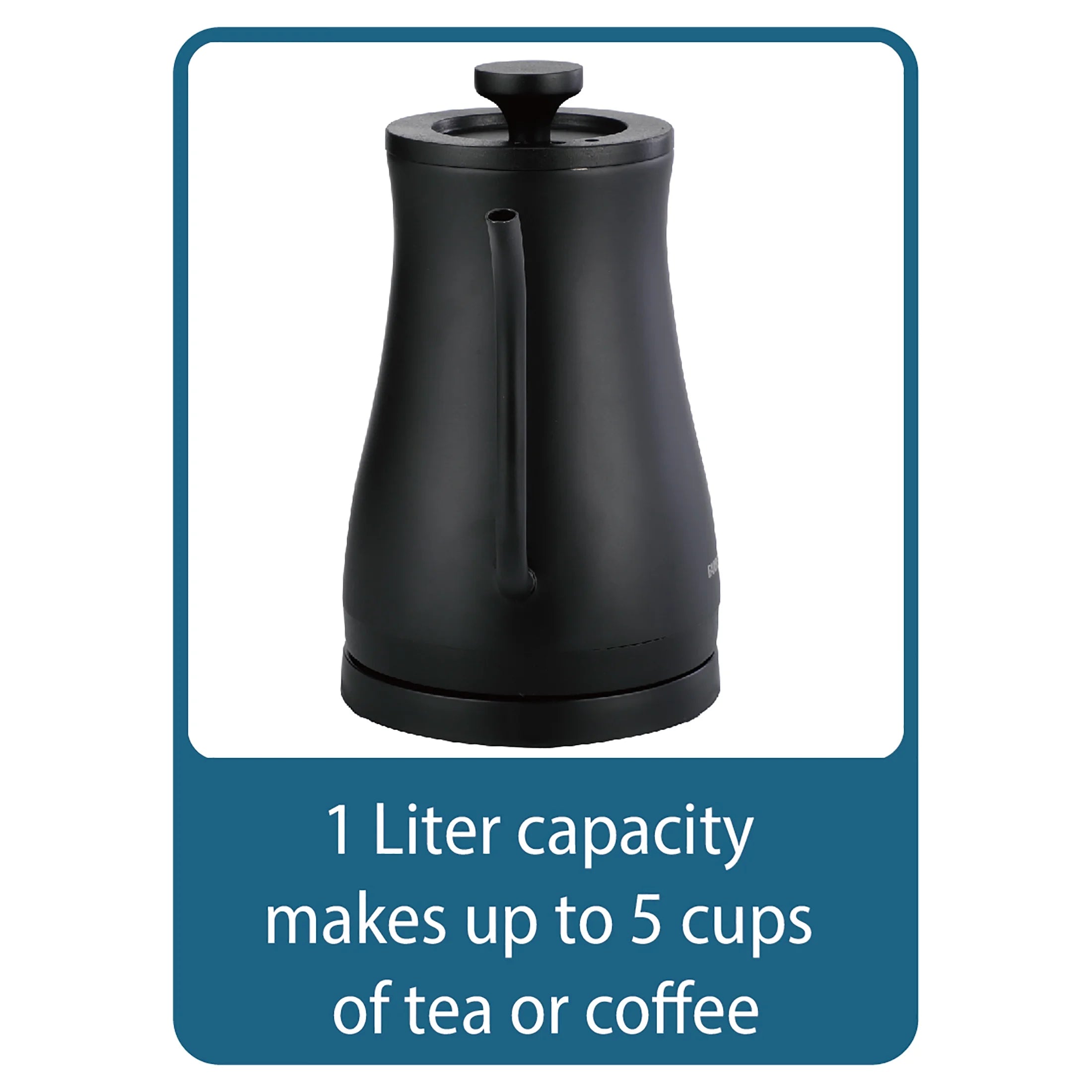 Black 1 Liter Gooseneck Electric Kettle X408935