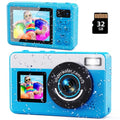 10 FT Waterproof Floating Camera with 32GB Card, Dual Screen Selfie Camera, 48MP 18X Autofocus Compact Digital Camera R541329