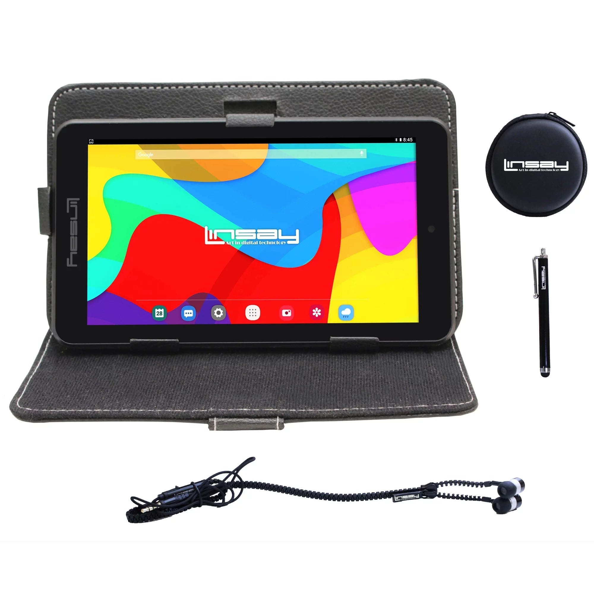 7" Quad Core 2GB RAM 32GB Android 12 Tablet with Black Case, Earphones and Pen Stylus U2031