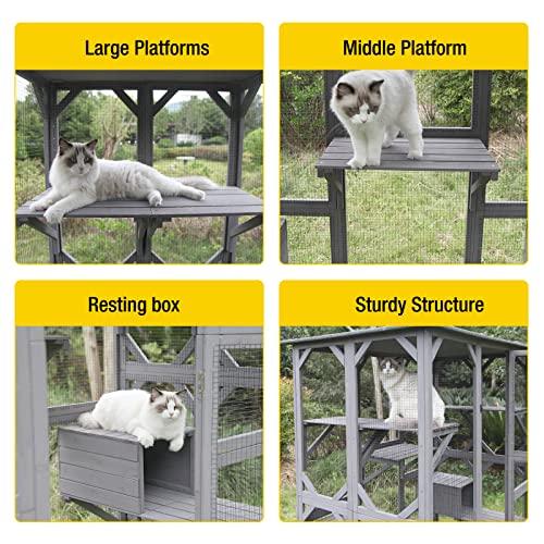 Large Cat Enclosure with Tarp Roof 70" L3459