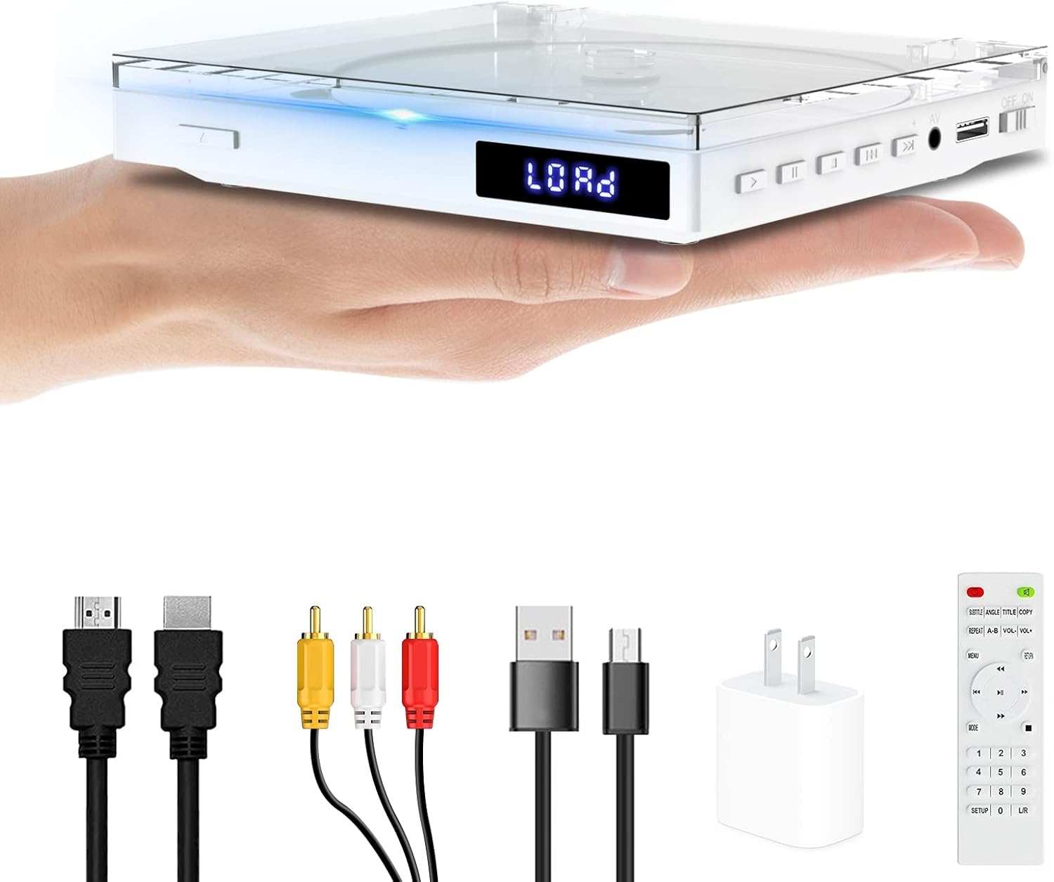 Mini DVD Player with Built-in Speaker, HDMI/RCA Output, USB Input, Remote Control N464590