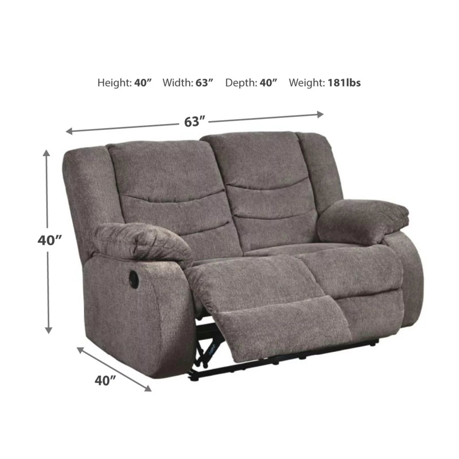 Mocha Reclining Loveseat L55602