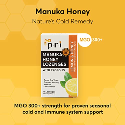 Manuka Honey Lozenges with Propolis, MGO 300+, Lemon, 16 Count/2 Pack J67439
