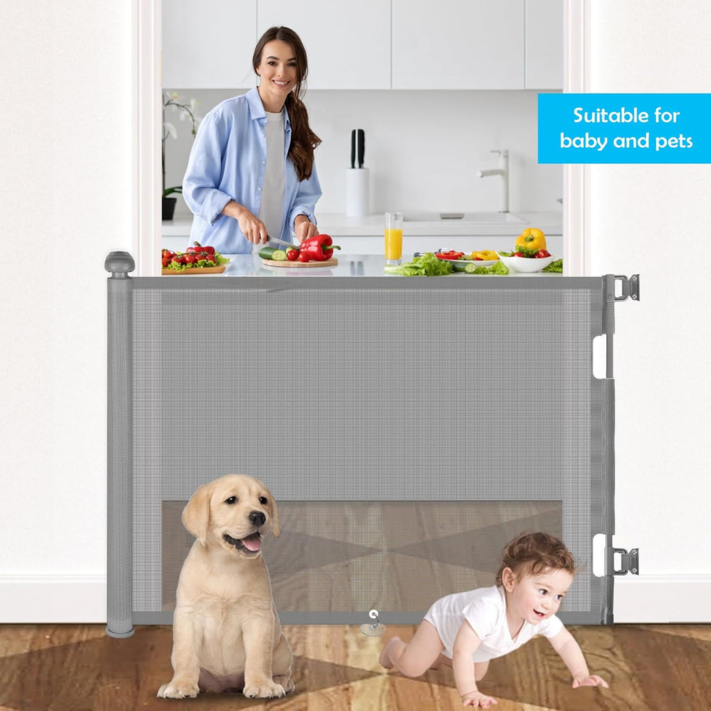 Retractable Baby Gate 33” Tall, Extends to 71” R516