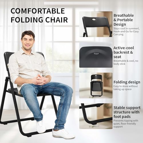 8 Pack Plastic Folding Chair with Ventilation Holes O6618