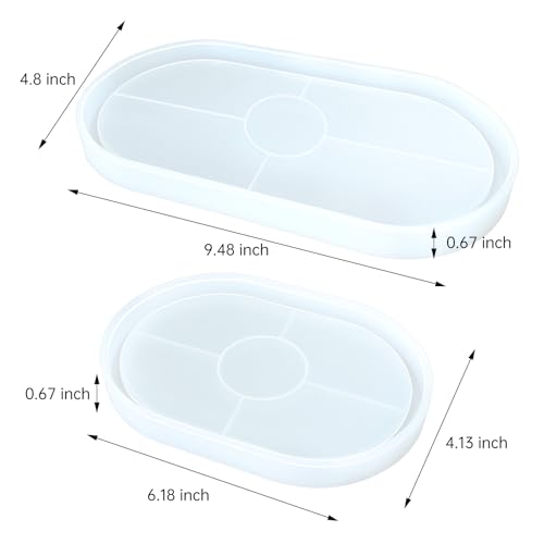 3 Pcs Silicone Rectangle Resin Molds W338174