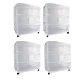 3 Drawer Wide Storage Cart with Casters (4 Pack) D176755