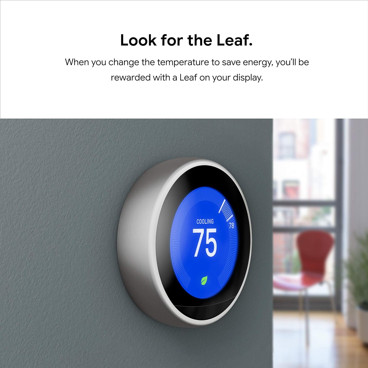 Polished Steel Programmable Smart Thermostat P84271