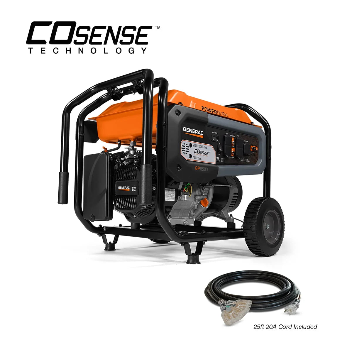 6500 Watt Manual Start Gas Powered Portable Generator W167403