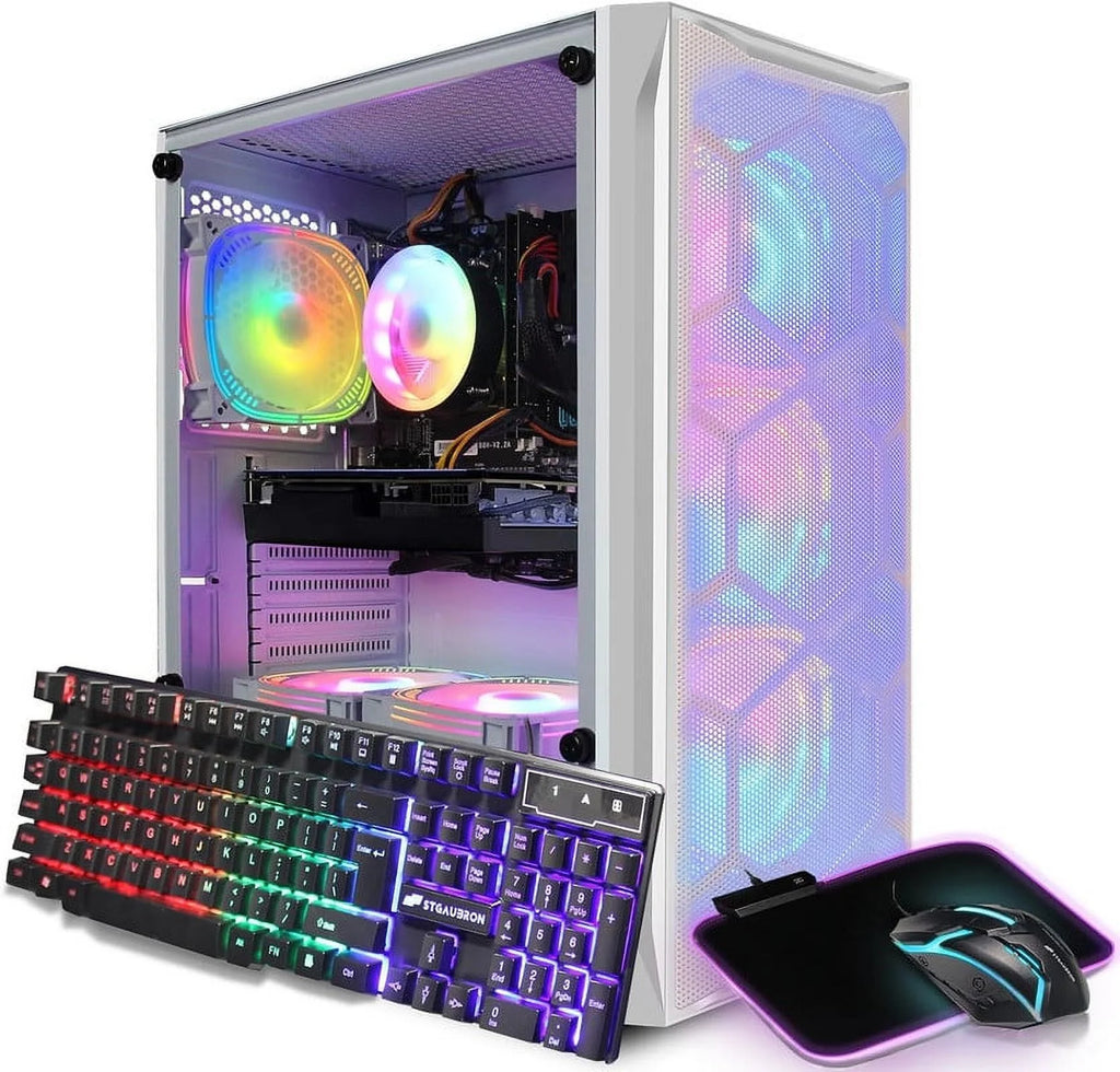 Gaming Desktop PC, Intel Core i5 3.2G up to 3.6G, 16G RAM, 512G SSD, Radeon RX 5600 XT 6G GDDR6, 600M WiFi, BT 5.0, RGB Fan x 6, W10H64 C9339