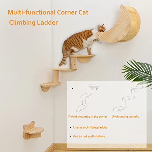Solid Wood Cat Wall Shelves 3pcs/Set Q188