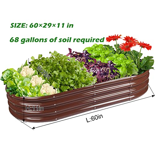 5ft Oval Galvanized Metal Raised Garden Bed Planter J47478