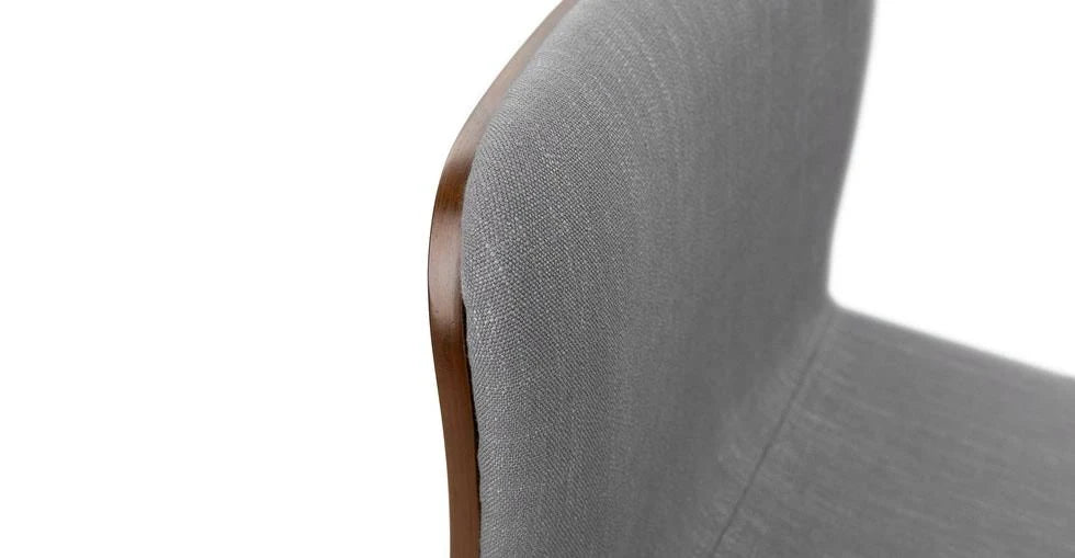 Gray Fabric Walnut Legs Swivel Bar Stool F69698