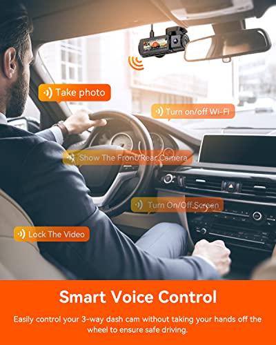 4K 3 Channel Dash Cam with Night Vision E807