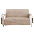 Light Grey Reversible Loveseat Couch Cover with Side Pocket C2700