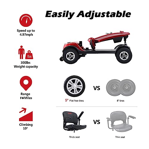 Red 4 Wheel Mobility Scooter D8449