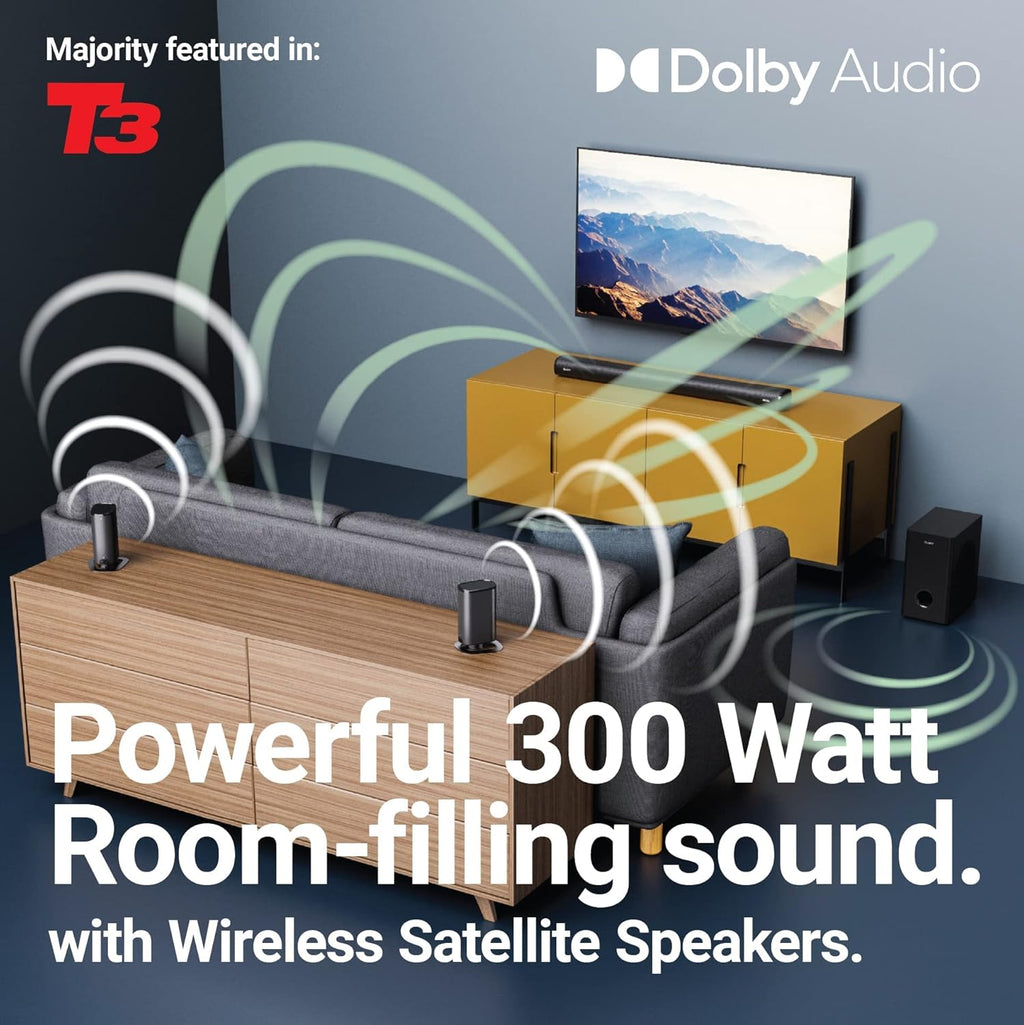 5.1 Dolby Audio Surround Sound System with Soundbar and Wireless Subwoofer G63876
