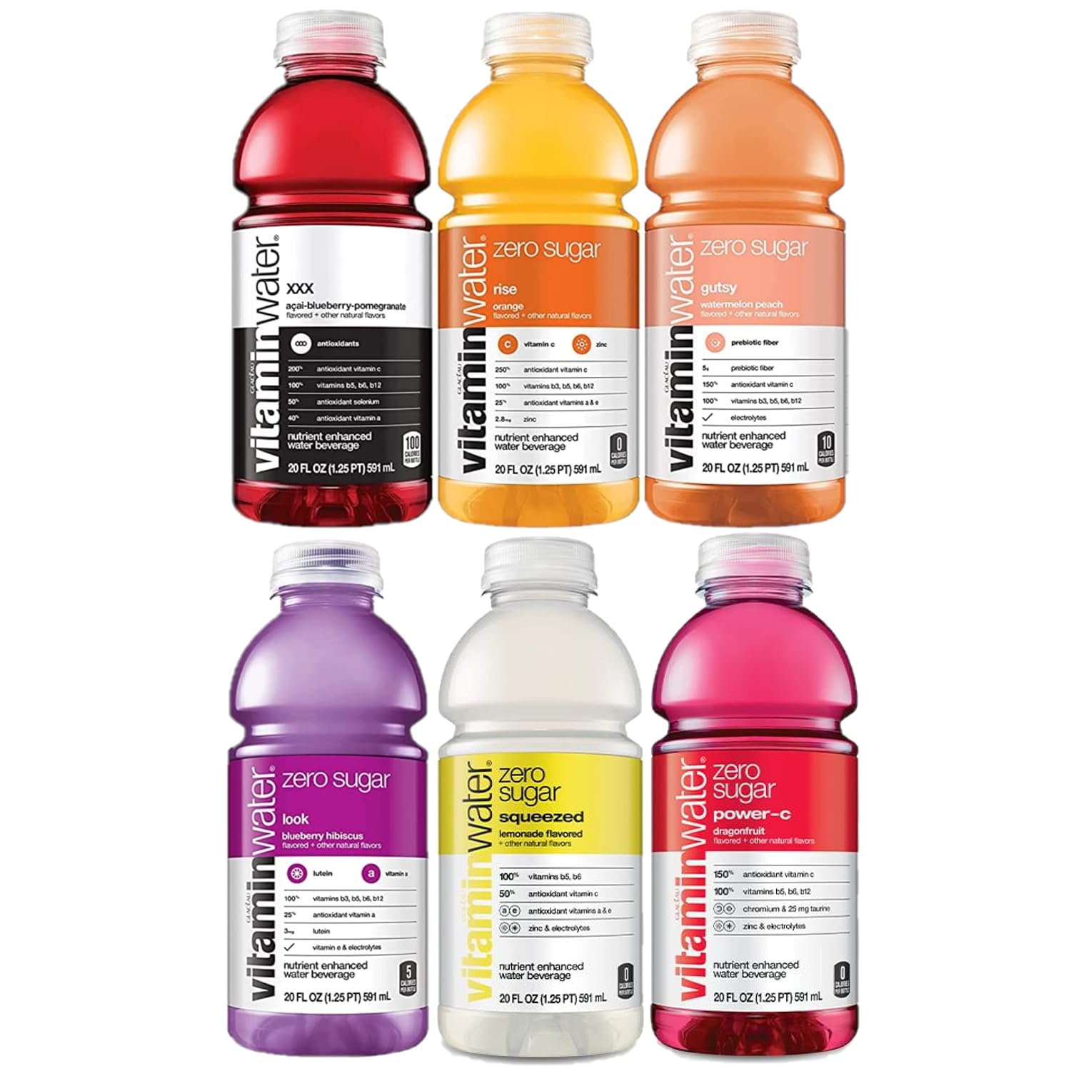 6 Pack 20oz Bottles Vitamin Water Zero Sugar H967212
