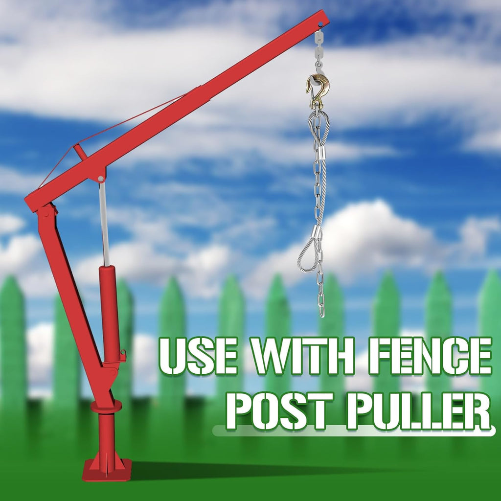 Silver 42.13 Inches Long Heavy Duty Fence Post Puller Tool with Chain and Slip Hook X844773