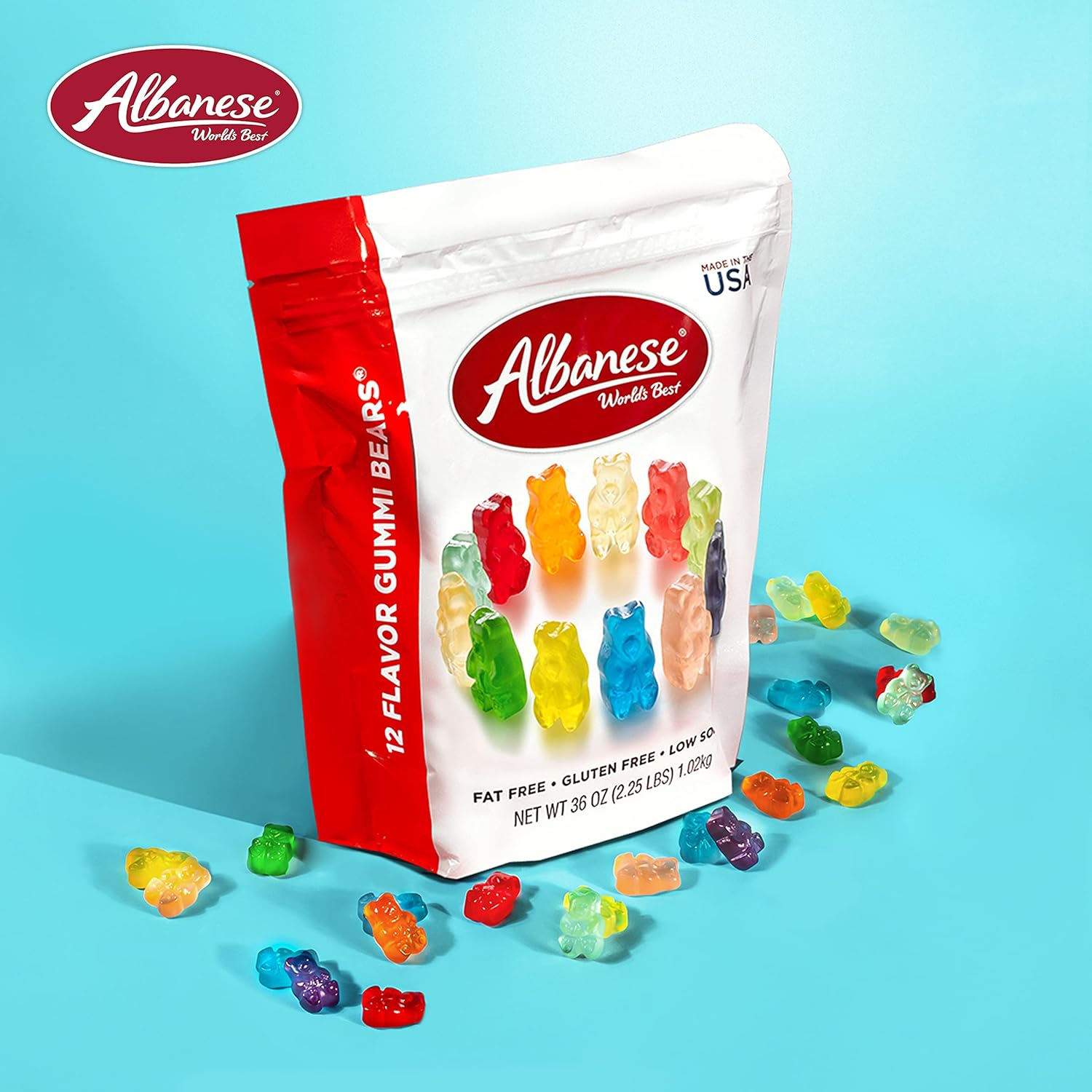 12 Flavor Gummi Bears, 36oz Bag of Candy M881901