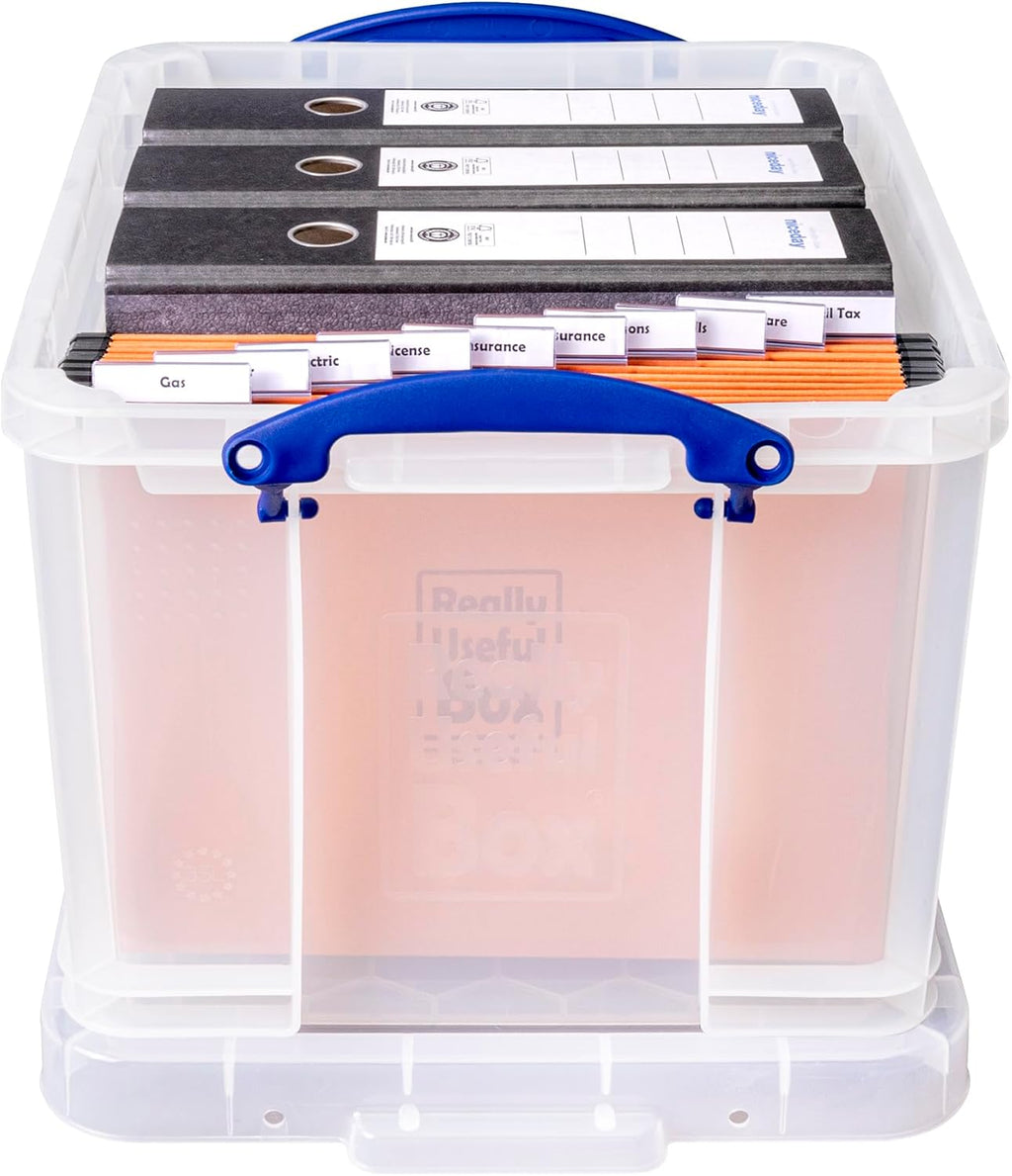 35 Litre Clear Storage Box with 2 Dividers Y473