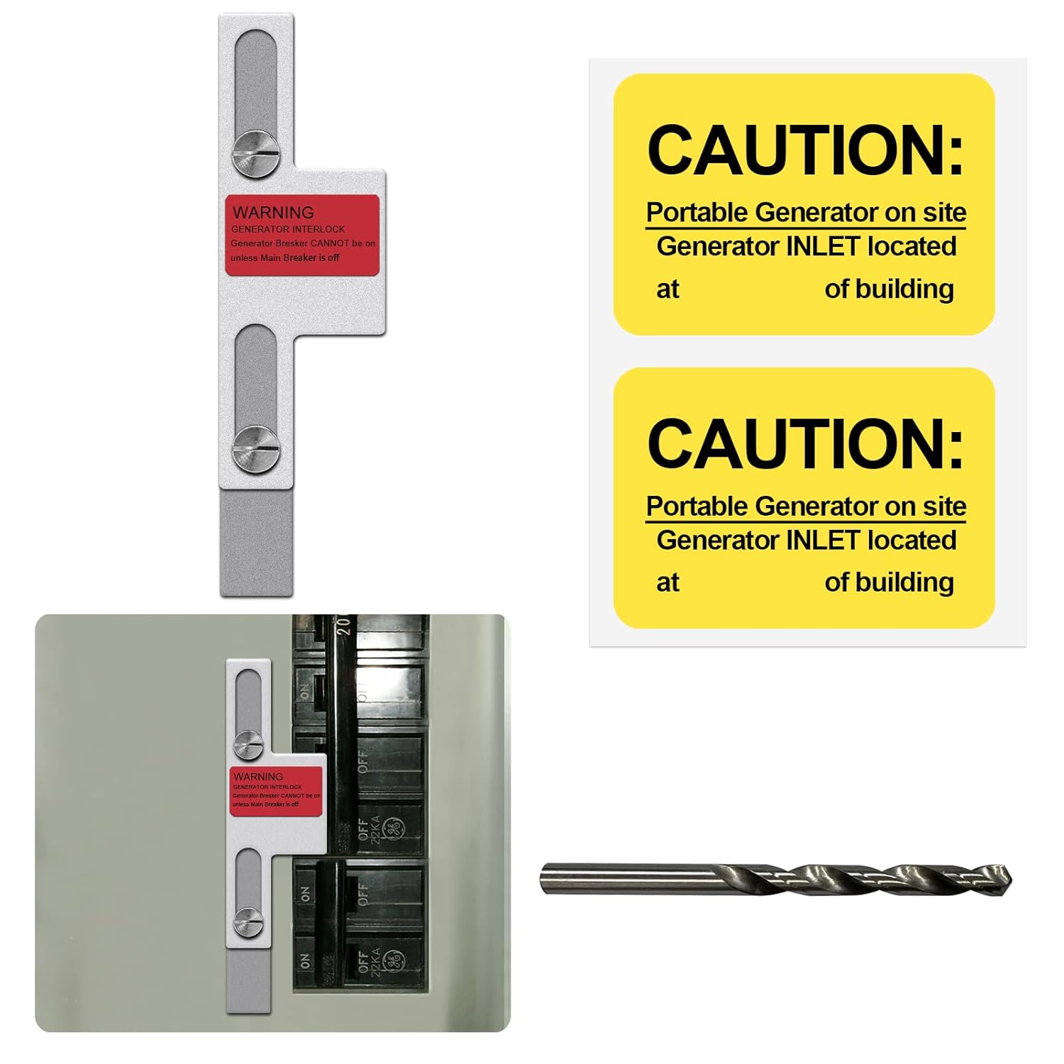 Generator Interlock Kit for Square D Homeline Meter Main 150 or 200 amp Breaker, Pack of 2 H453