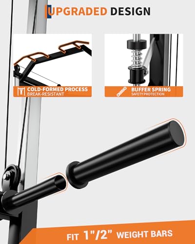Smith Machine Squat Rack Power Cage Cable Crossover System LAT Pulldown Machine Z628945