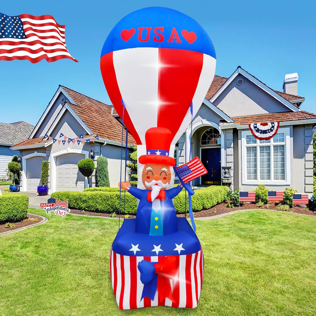 9FT Uncle Sam on Hot Air Balloon Inflatable with LED Lights N775141