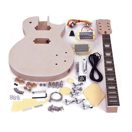 LP Style Unfinished Electric Guitar DIY Kit Set Mahogany Body Rose Wood Fingerboard Y927