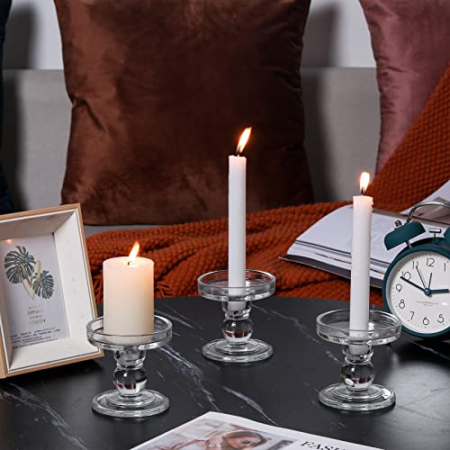 6 Pcs Clear Glass Candle Holders O584991