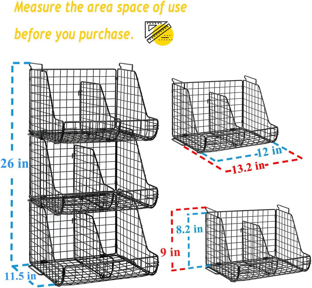 3 Tier Can Dispenser with 3 Divider, Wire Bins H4092