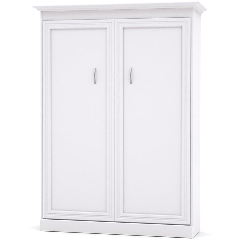 73"W White Gray Wood Full Murphy Bed with Sofa U62784