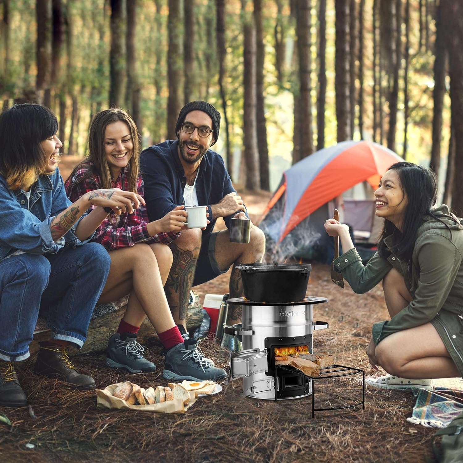 Stainless Steel Wood Burning Camping Stove P2794