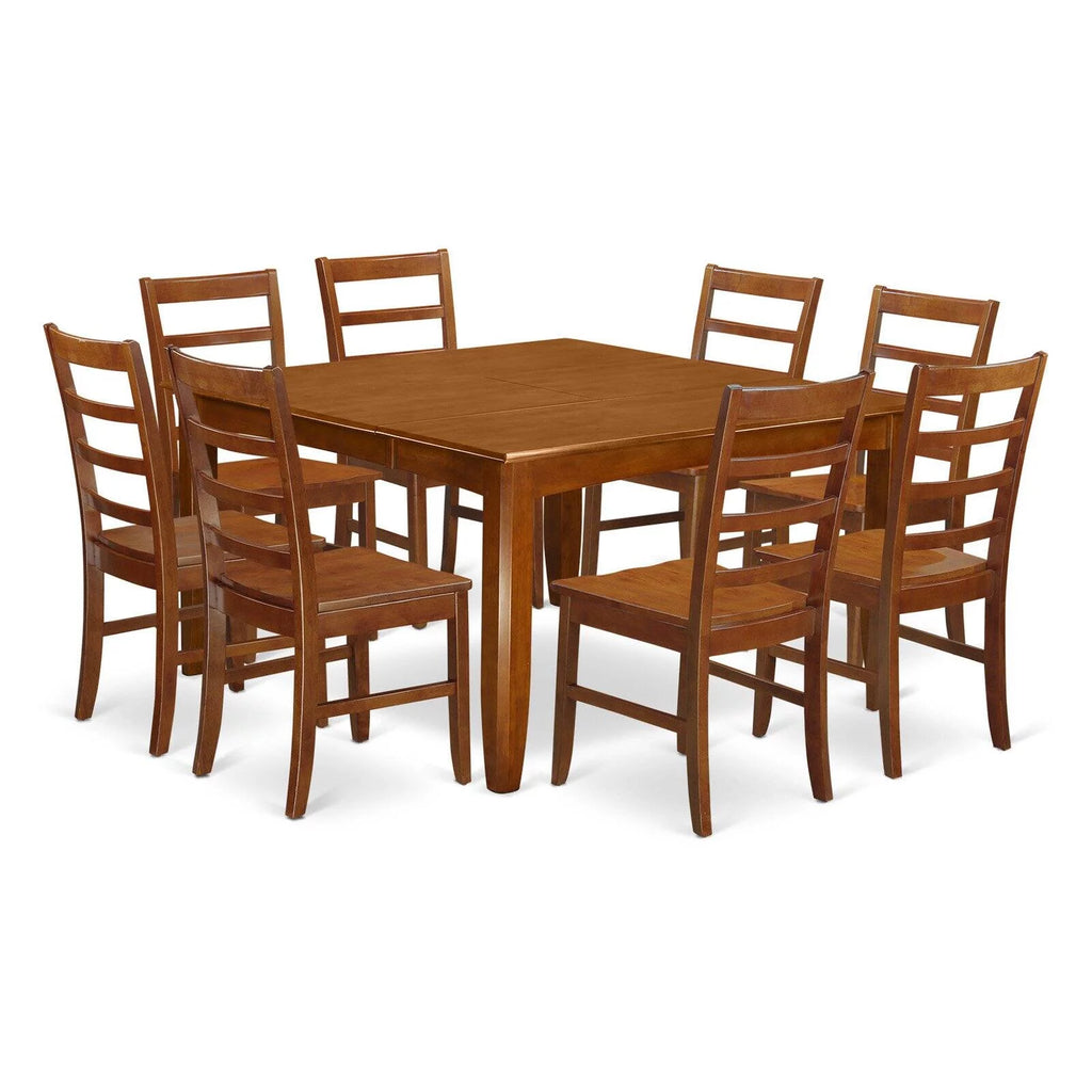 9 Pc Square Dining Table with Leaf and 8 Dining Chairs R998