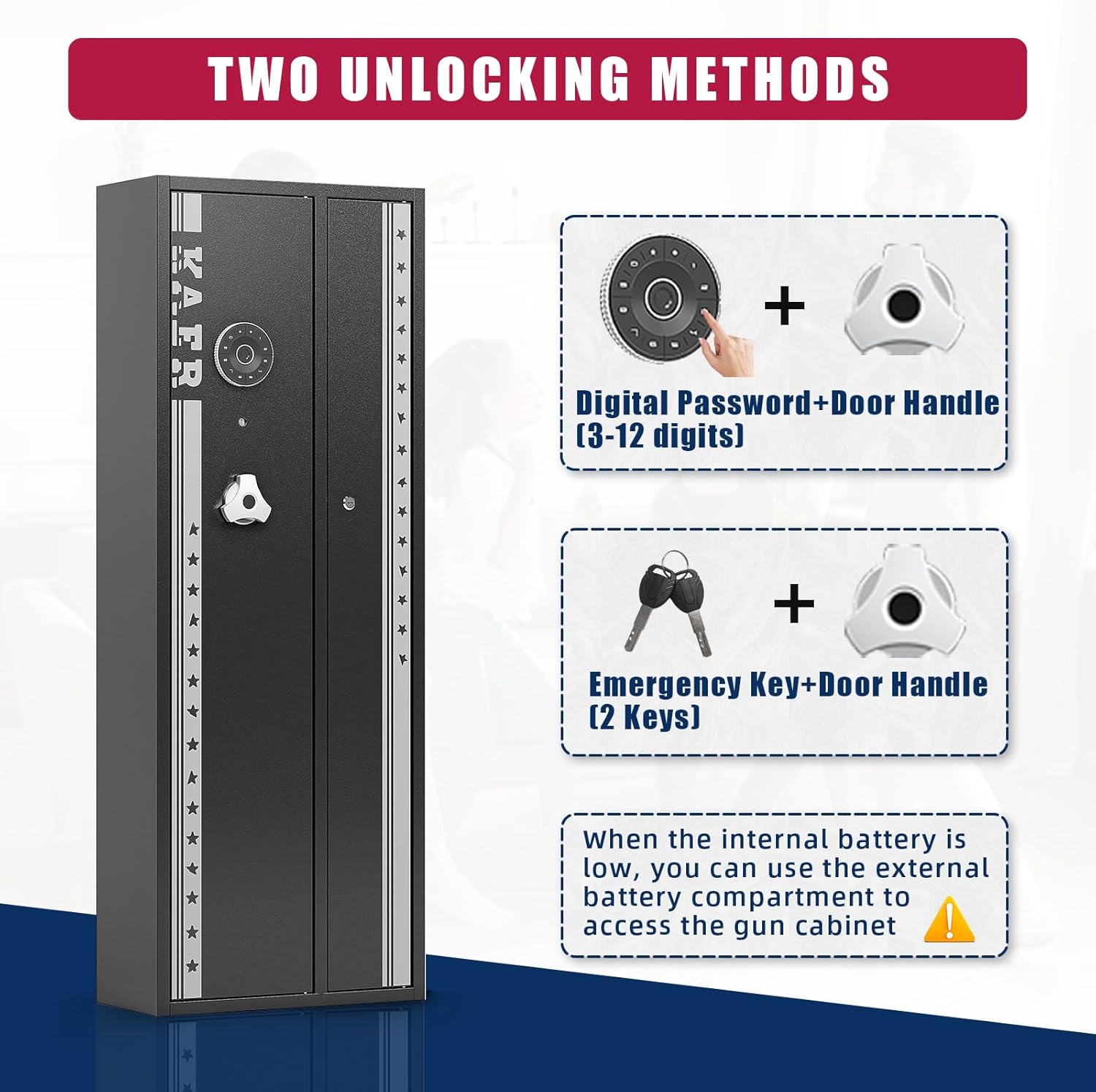 4-5 Gun Safe with Removable Shelf and Gun Rack L72345