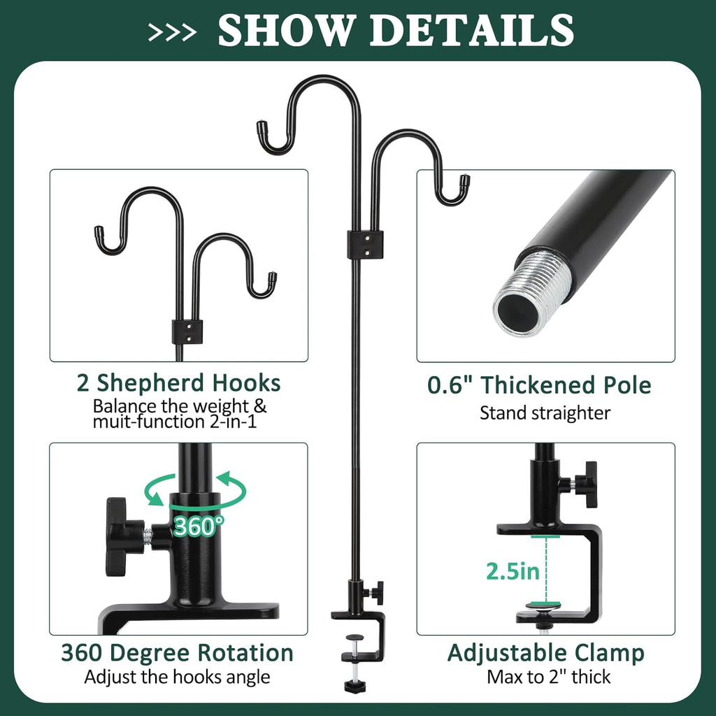 Black 47 Inch Deck Hook for Bird Feeder Q23999