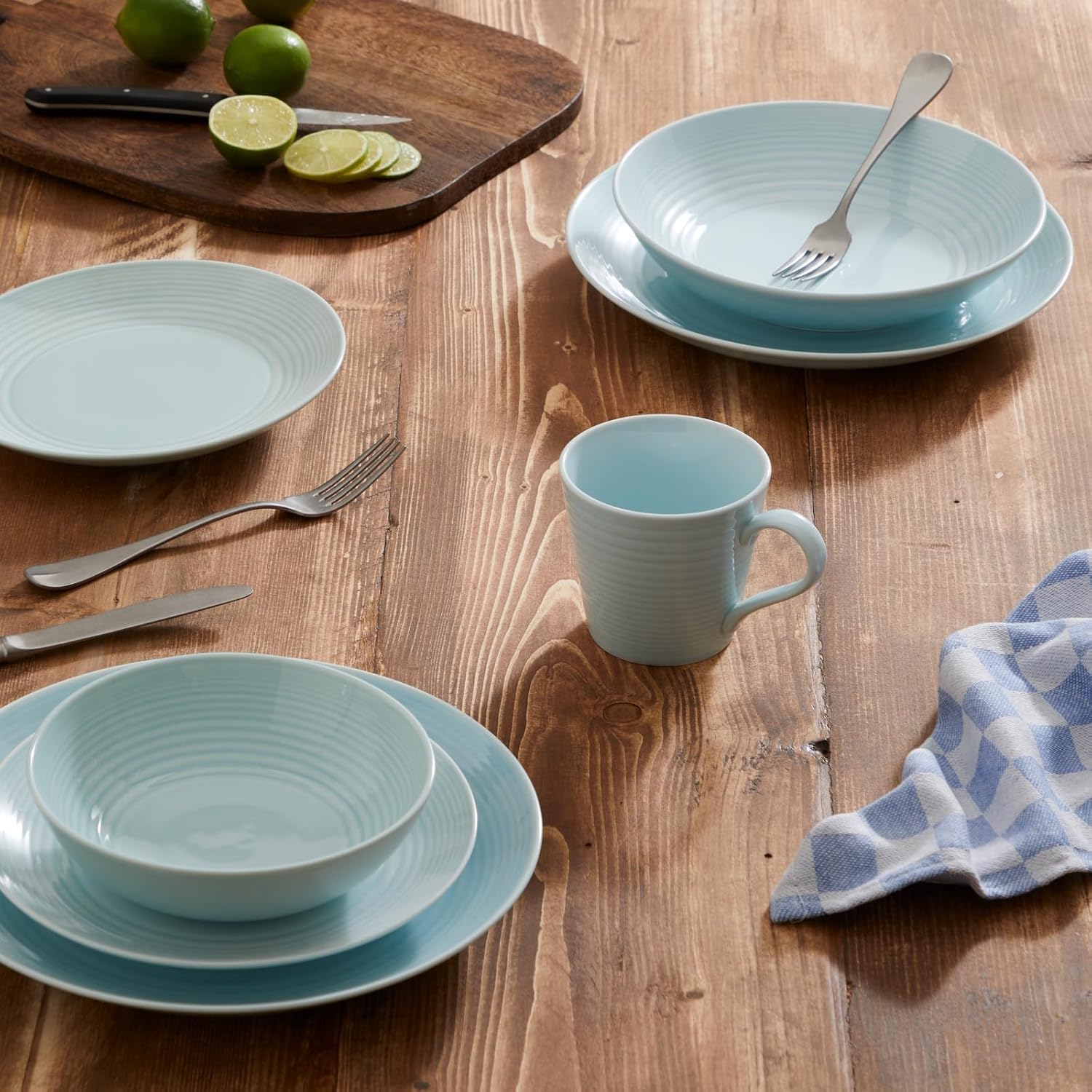 Set of 4 Blue Pasta Bowl, 9.5" C545266