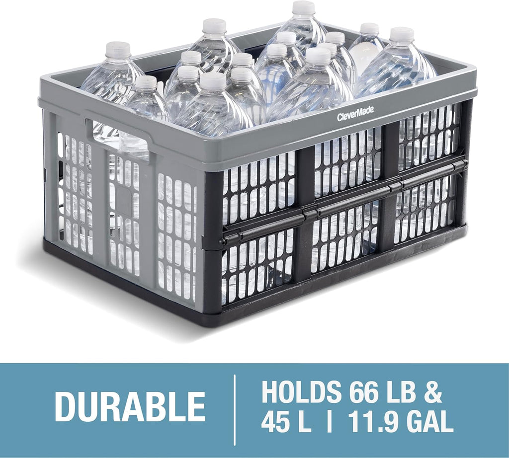 3PK 45L Collapsible Plastic Storage Bins T290544