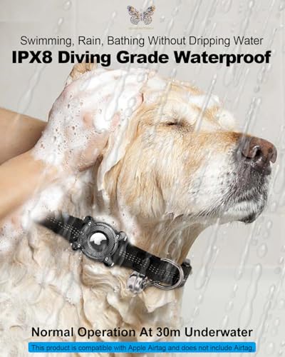 IPX8 Waterproof Hard TPU Dog Collar Airtag Holder with Metal Buckle Strap V705115