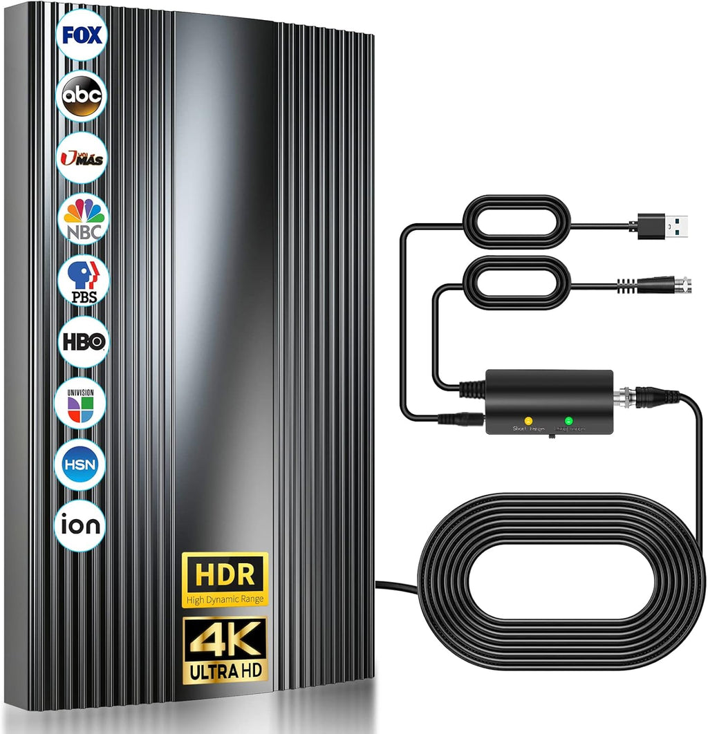 Indoor Outdoor TV Antenna with Amplifier Signal Booster J383