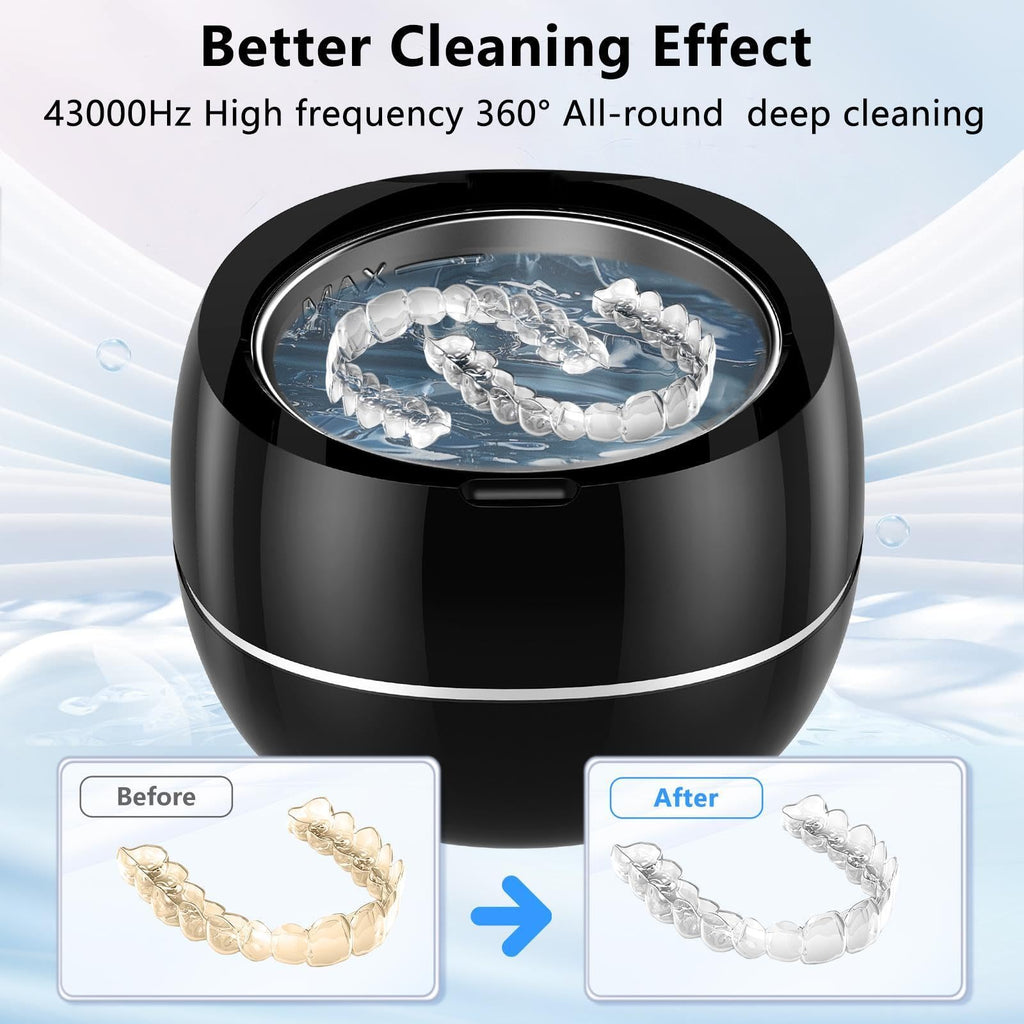 Black Ultrasonic Retainer Cleaner Machine, 30W, 43kHz K6145