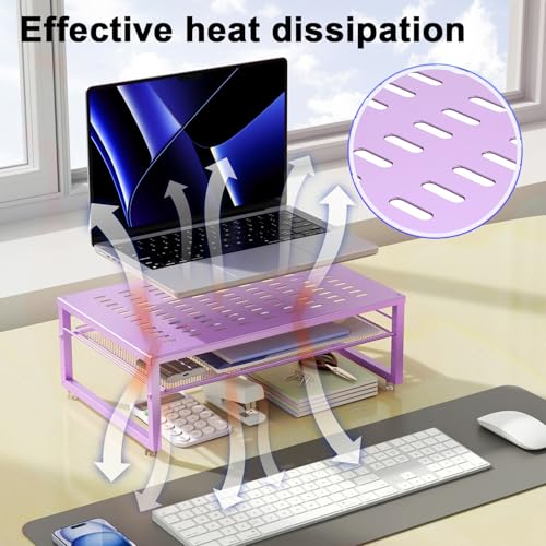 2-Tier Metal Monitor Stand Riser (Black) N4833