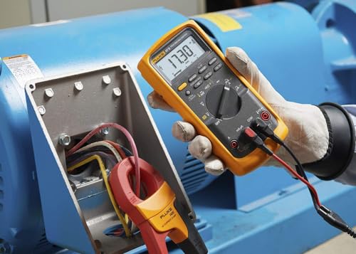 Industrial Digital Multimeter with Current Clamp Kit, AC Current Measurements Up To 400 A, Includes Temp Probe, Test Leads And Alligator Clips K58342