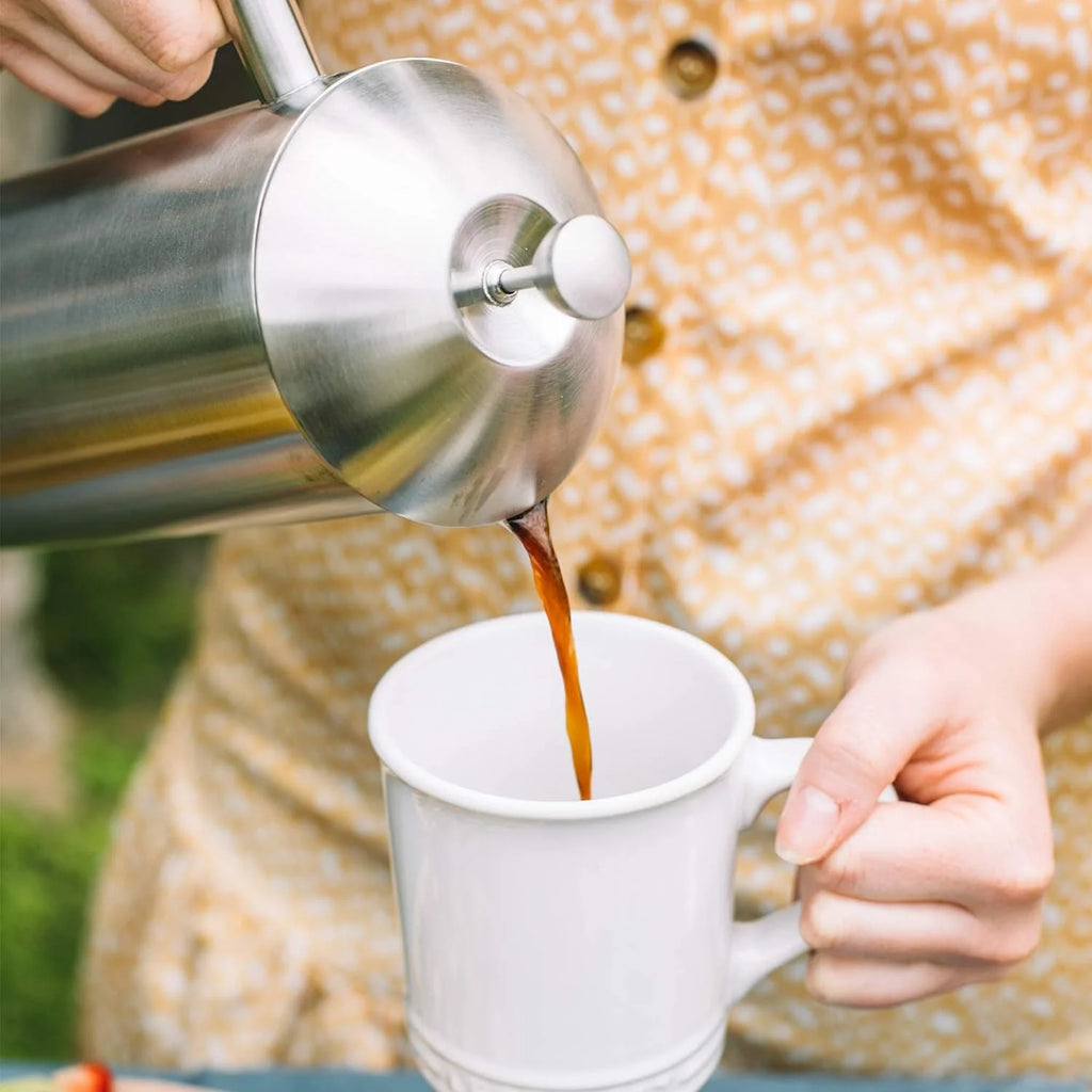 Double-Walled Stainless-Steel French Press Coffee Maker, Brushed, 17 Ounces I6106