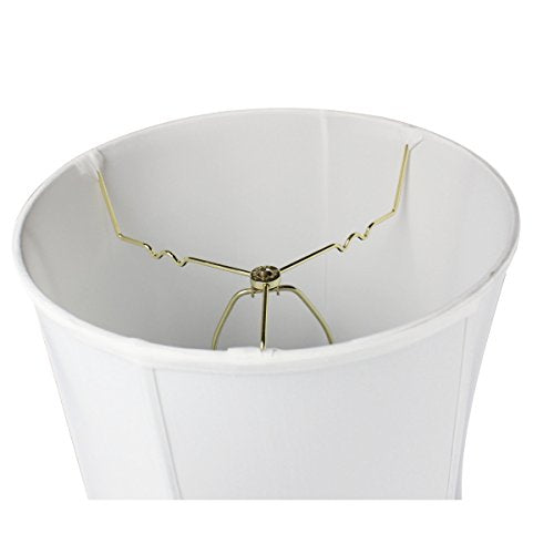 14"x16"x17" Tall Drum Lampshade with White Shantung Fabric K43188