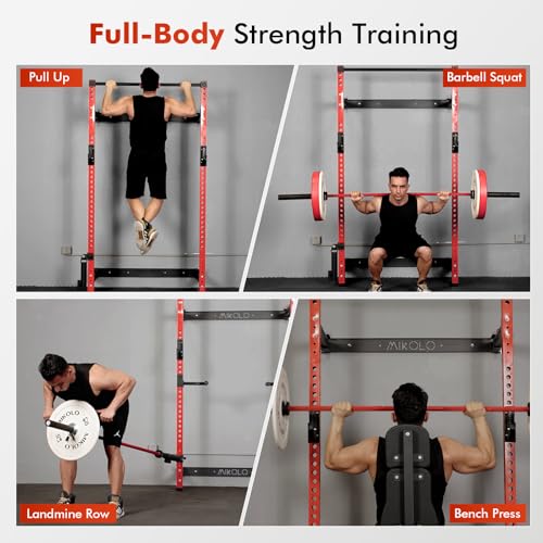 2" x 2" Folding Wall Mounted Squat Rack with Pull Up Bar Z840