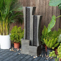2-Curved Column Floor-Standing Water Fountain with Led Lights 39.76” H G47954