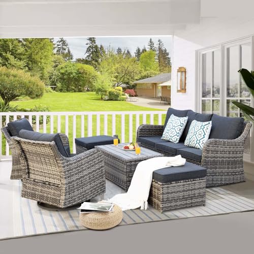 14 Piece Brown Rattan Patio Sectional Sofa Set with Coffee Table E132