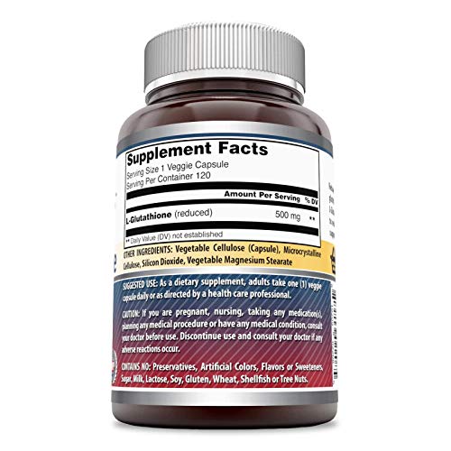 L-Glutathione 500 Mg 120 Veggie Capsules R997493